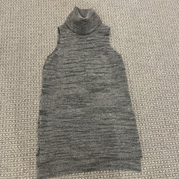 Cynthia Rowley Dress Womens Sz M Wool Blend Cowl Neck Gray Mini Tunic Sleeveless - Picture 1 of 7